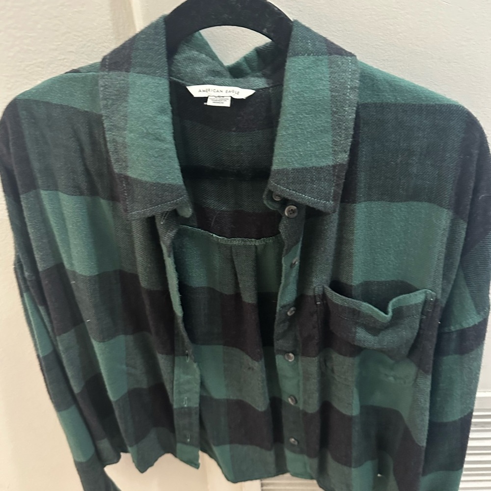 American Eagle Cropped Flannel